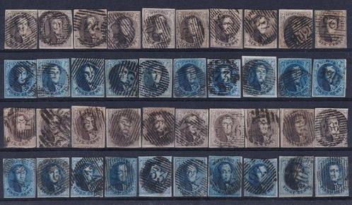 Belgique 1851/1861 - sélection de médaillons (avec/sans, Postzegels en Munten, Postzegels | Europa | België