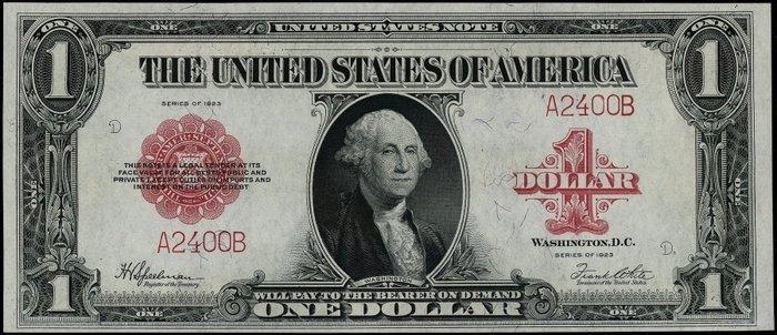 Verenigde Staten van Amerika. - 1 Dollar 1923, Red Seal –, Postzegels en Munten, Bankbiljetten | Europa | Niet-Eurobiljetten