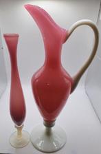 Vase - Opaline - Aiguière et soliflore, Antiek en Kunst