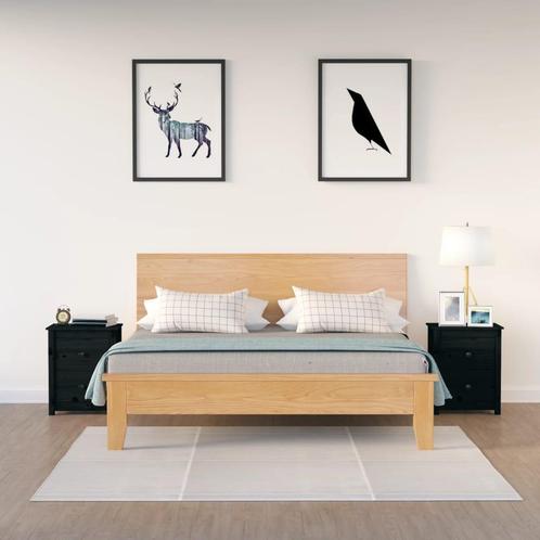 vidaXL Nachtkastjes 2 st 50x35x61,5 cm massief grenenhout, Huis en Inrichting, Slaapkamer | Nachtkastjes, Nieuw, Verzenden