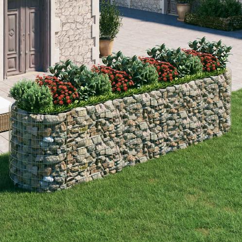 vidaXL Gabion plantenbak verhoogd 400x100x100 cm, Tuin en Terras, Bloempotten, Nieuw, Verzenden