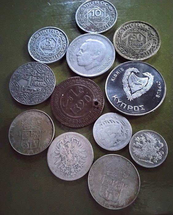 Marokko, Zweden, Duitsland, Finland, Cyprus, Portugal,, Postzegels en Munten, Munten | Europa | Niet-Euromunten