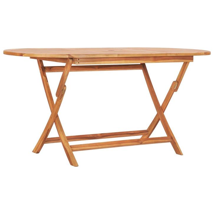 vidaXL Tuintafel inklapbaar 160x80x75 cm massief teakhout, Tuin en Terras, Tuintafels, Nieuw, Verzenden