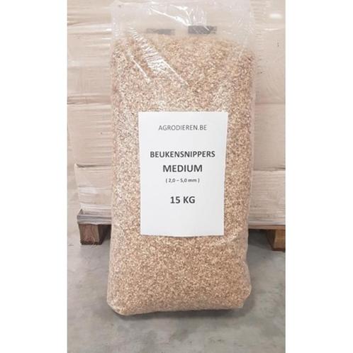 Beukensnippers beuken chips - medium (2-5mm) - 15kg - losse, Dieren en Toebehoren, Stalling en Weidegang