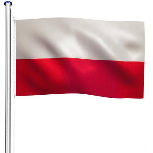 Aluminium vlaggenmast in hoogte verstelbaar met vlag - Polen, Divers, Drapeaux & Banderoles, Envoi