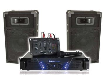 Ibiza DJ300 Complete Party DJ Set 500W Zwart New