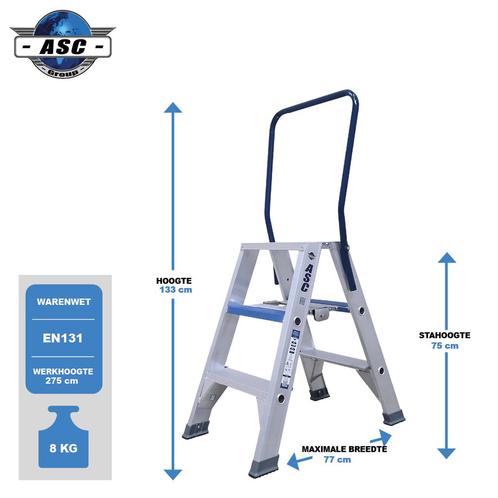 ASC Dubbele trap, Doe-het-zelf en Bouw, Ladders en Trappen, Trap, Nieuw, Verzenden