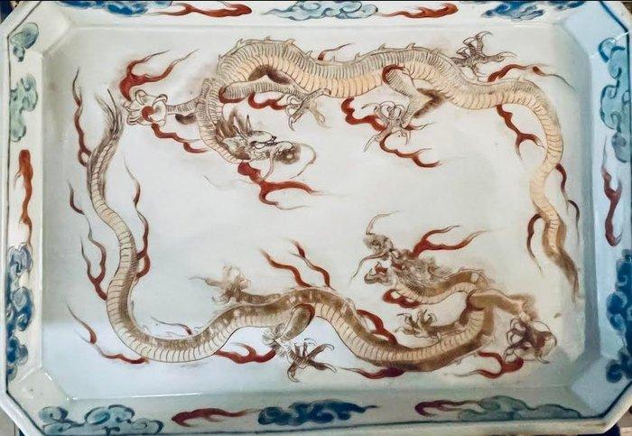 Dubbel Draak - Plaque - Porselein, Antiek en Kunst, Antiek | Overige Antiek
