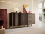 Meubella Dressoir Paz donker eiken 160 cm, Huis en Inrichting, Verzenden, Nieuw, 25 tot 50 cm, 150 tot 200 cm