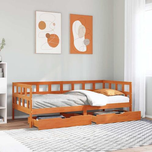 vidaXL Slaapbank met lades zonder matras 90x190 cm hout, Huis en Inrichting, Slaapkamer | Bedden, Nieuw, Verzenden