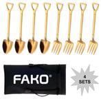 Fako Bijoux® - Gebak Bestek - Dessert Bestek - Schep & Hark, Huis en Inrichting, Verzenden, Nieuw