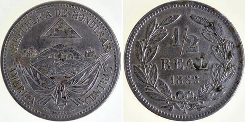 1/2 Real Honduras 1869 ss/vz, Postzegels en Munten, Munten | Amerika, Verzenden