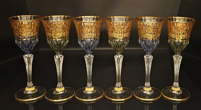 ISMIE LUX - Drinkservies (6) - Luxe smaragdgroene en blauwe, Antiek en Kunst, Antiek | Meubels | Tafels