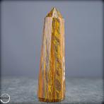 Natuurlijke tijgeroog-obelisk met goudbruine, zijdezachte