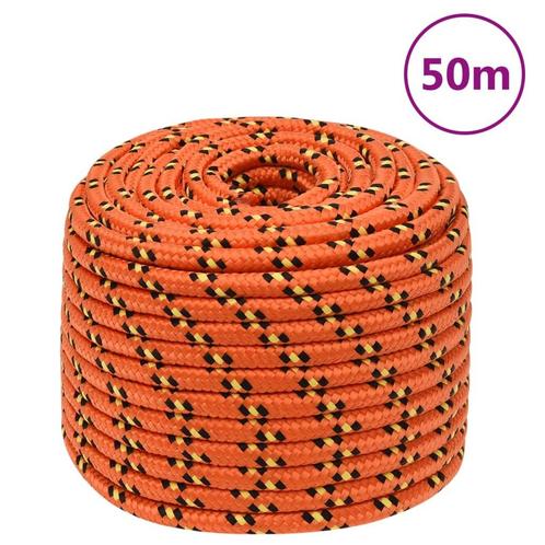 vidaXL Boottouw 12 mm 50 m polypropyleen oranje, Doe-het-zelf en Bouw, IJzerwaren en Bevestigingsmiddelen, Nieuw, Verzenden