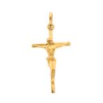 Gouden hanger van een kruis met corpus (religieus), Overige merken, Goud, Gebruikt, Ophalen of Verzenden