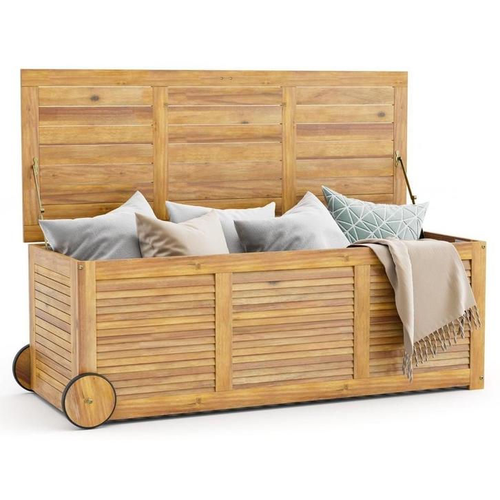 2dekans | Coast Kussenbox Acaciahout - Waterbestendig - 182L, Tuin en Terras, Overkappingen, Ophalen of Verzenden