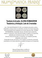 Romeinse Rijk. Teodosio & Arcadio. Follis GLORIA ROMANORVM,, Postzegels en Munten