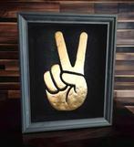Robert Mars - Rare 23ct gold Peace Hand sign, Antiek en Kunst, Kunst | Schilderijen | Modern