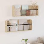 vidaXL Tijdschriftenrek 2 pcs Sonoma Eik 80 x 12 x 30 cm, Huis en Inrichting, Woonaccessoires | Krantenbakken en Lectuurbakken