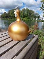 Beeld, funny gold balloon chicken - 40 cm - polyresin