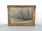 Jules Dubois (1888-1958) - Maritiem decor met schepen in de, Antiek en Kunst, Kunst | Schilderijen | Klassiek