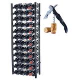 Lendo Online Wijnrek 48 Flessen Staand Zwart Staal, Huis en Inrichting, Verzenden, Nieuw