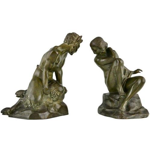 Marcel Guillemard - André Gilbert - Serre-livres - Satyr &, Antiek en Kunst, Antiek | Meubels | Stoelen en Sofa's