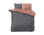 Sleeptime Elegance Double Face Dekbedovertrek Antraciet/Roze, Maison & Meubles