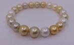 Armband Gouden en witte South Sea parels - 8x10mm, Handtassen en Accessoires, Nieuw