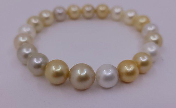 Armband Gouden en witte South Sea parels - 8x10mm, Handtassen en Accessoires, Armbanden