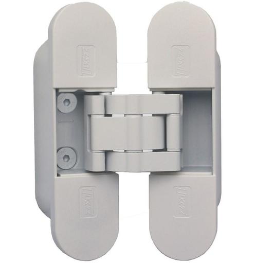 Onzichtbaar scharnier 3D verstelbaar 111x29mm zamak wit, Doe-het-zelf en Bouw, Hang- en Sluitwerk, Klink of Kruk, Nieuw, Overige materialen