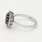 Bague - 18 carats Or blanc Saphir - Diamant, Bijoux, Sacs & Beauté