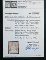 Zwitserland 1854 - Strubel 15 Rp Foto Certificaat - GEEN, Postzegels en Munten, Gestempeld