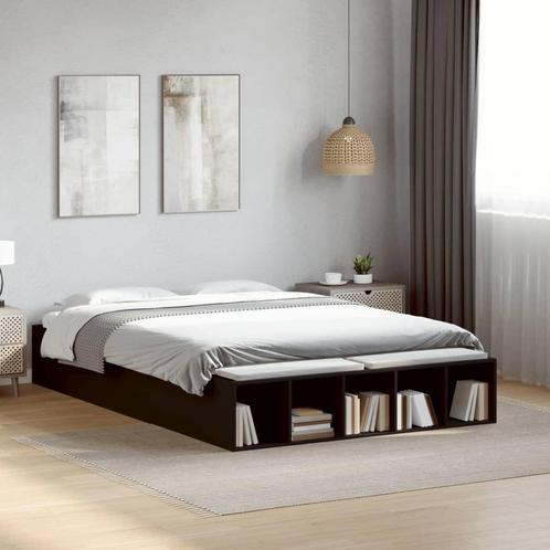 vidaXL Bedframe bewerkt hout zwart 120x200 cm, Huis en Inrichting, Slaapkamer | Bedden, Nieuw, Verzenden