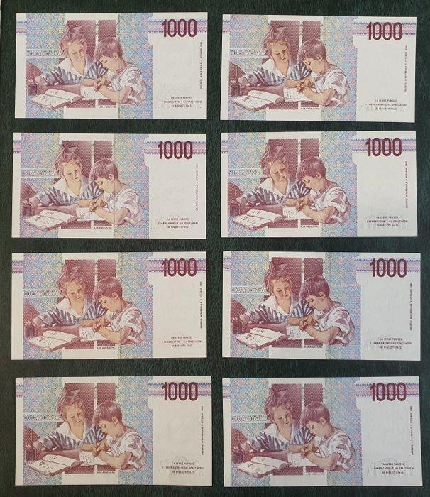 Italië. - 16 x 1.000 Lira 1990/2001 Montessori -, Postzegels en Munten, Bankbiljetten | Europa | Niet-Eurobiljetten