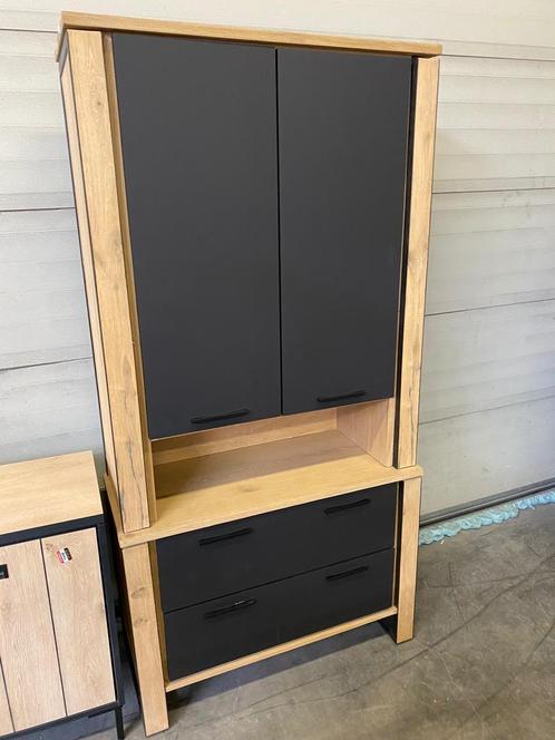 Bergkast tweedelig, beach oak (nieuw, outlet), Huis en Inrichting, Kasten | Wandmeubels, Nieuw, Met lade(s), Met deur(en), Met plank(en)