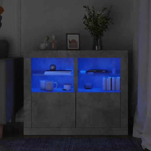 vidaXL Bijzetkastjes met LED-verlichting 2 st bewerkt hout, Huis en Inrichting, Kasten | Overige, Nieuw, Verzenden