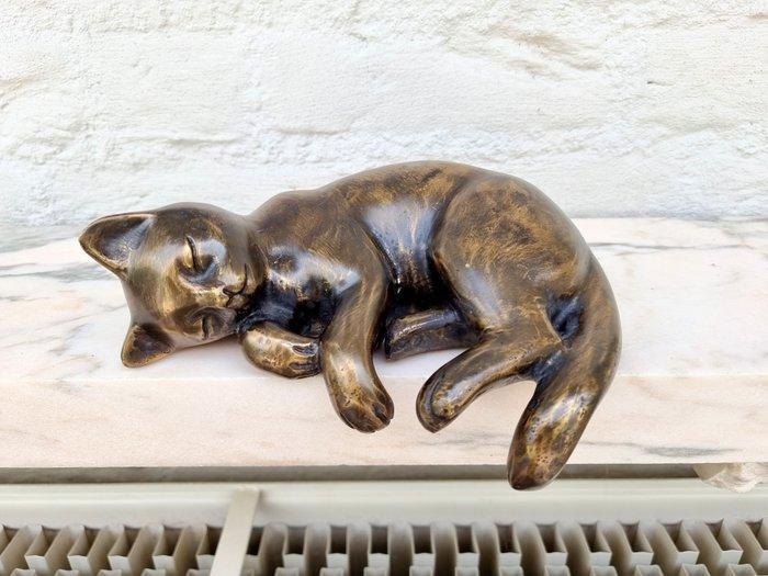 Sleeping kitten - Beeldje - A sleeping kitten - Brons, Antiek en Kunst, Curiosa en Brocante