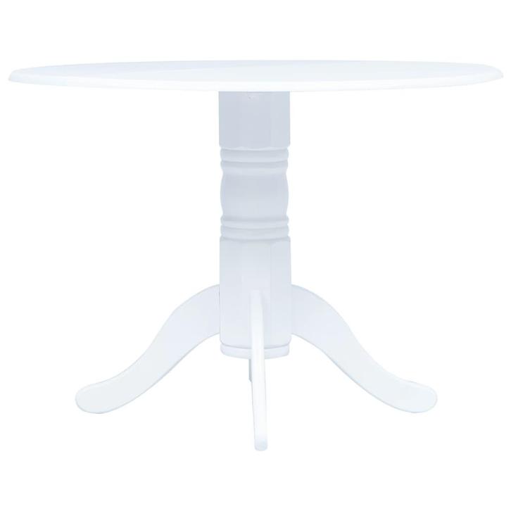 Massief Eiken Tafel 106cm Wit | Tweede Kansje | OP = OP, Huis en Inrichting, Tafels | Eettafels, 100 tot 150 cm, Rond, Nieuw, Overige houtsoorten