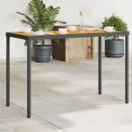 vidaXL Table de jardin avec dessus en bois dacacia noir, Neuf, Verzenden