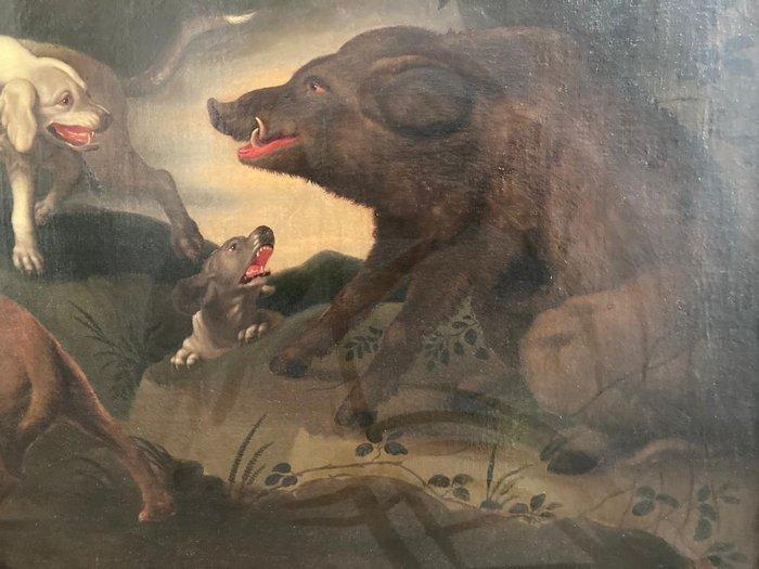 Scuola europea (XVIII), da Paul De Vos - Caccia al Cinghiale, Antiek en Kunst, Kunst | Schilderijen | Klassiek