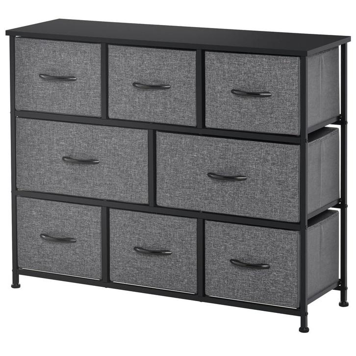 Ladekast - Stoffen laden - Metalen frame - Grijs, Huis en Inrichting, Kasten | Ladekasten, Nieuw, Ophalen of Verzenden