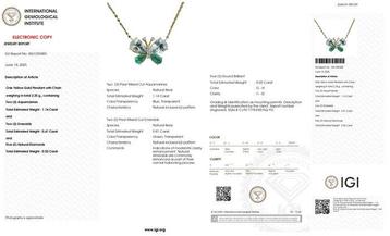 Halsketting - 14 karaat Geel goud - 1.58ct. tw. Aquamarijn -