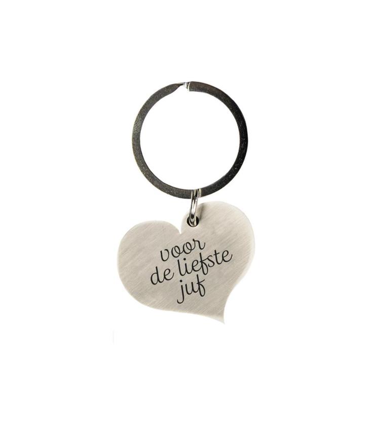 Sleutelhanger Liefste Juf 10cm, Hobby en Vrije tijd, Feestartikelen, Nieuw, Verzenden