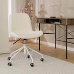 Bureaustoel teddystof | verstelbaar | Wit | Nieuw, Nieuw, Stof, Modern/Scandinavisch, Wit