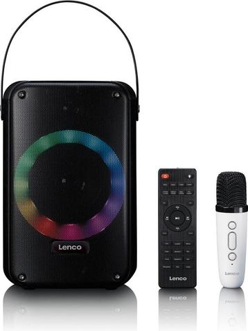Lenco BTC-060BK - Draadloze Bluetooth Speaker 20W - Karaokes, Verzenden