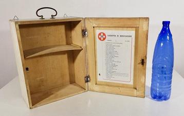 Armoire à pharmacie - Acier, Bois - Ancien cabinet de
