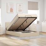 vidaXL Bed met matras 140x200 cm stof crèmekleurig, Huis en Inrichting, Slaapkamer | Bedden, Verzenden, Nieuw