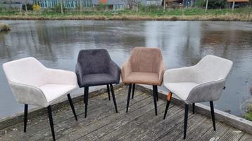 Lina® Tony - Velvet Eetkamerstoelen - Set van 4 - €280, Overige kleuren, Verzenden, Stof, Nieuw